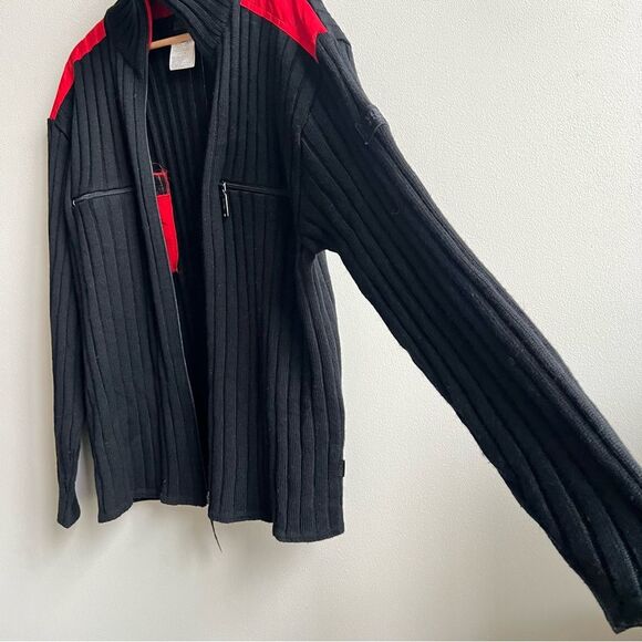 VTG Versace Jeans Coture Full Zip Ribbed Long Sleeve Sweater jacket Mens XXL - Picture 4 of 16
